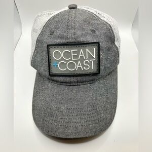 Ocean + Coast Gray White Mesh Trucker Hat Snapback OSFM Coastal Cap
